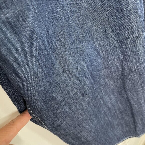 AMO Shirt Dress Womens Small Blue Denim Jean Button Short Sleeve USA Pockets - Picture 5 of 10
